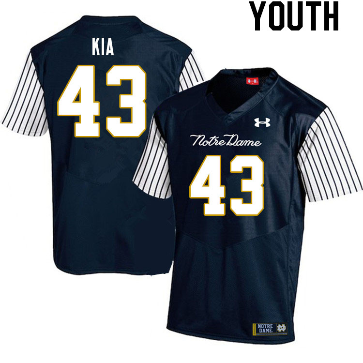 Youth #43 Kahanu Kia Notre Dame Fighting Irish College Football Jerseys Stitched-Alternate